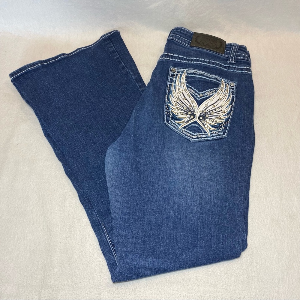 H&Y Premium Collection Jeans Embroidered/Studded Bootcut Mid Rise Women’s 15/16